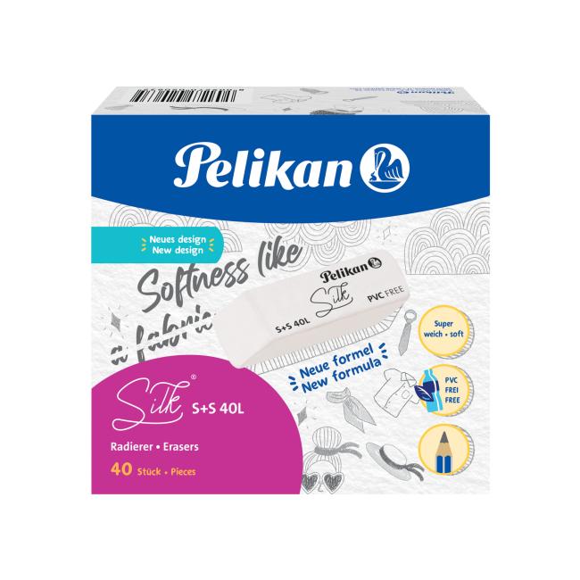 PVC-freier Radiergummi Pelikan S+S 40 L cremefarben, 40 Stück