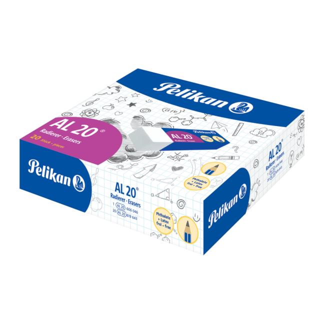 Pelikan AL 20 Radiergummis, weiß, 20 Stück