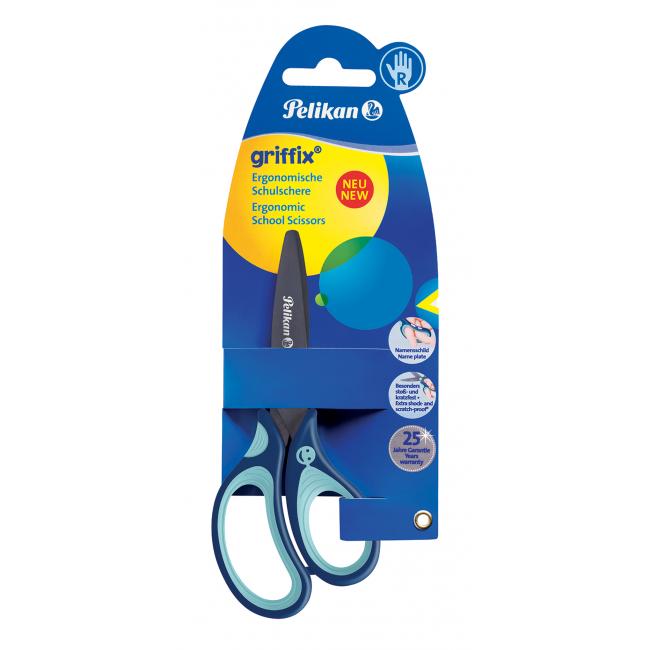 Pelikan Griffix Schere für Rechtshänder in Blisterverpackung, blau