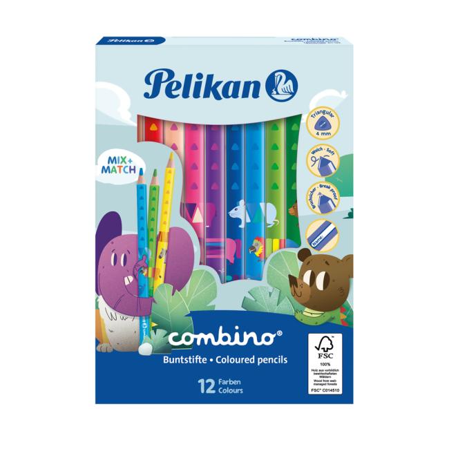 Pelikan Combino Tiermalstifte, kräftig, 12 Stk