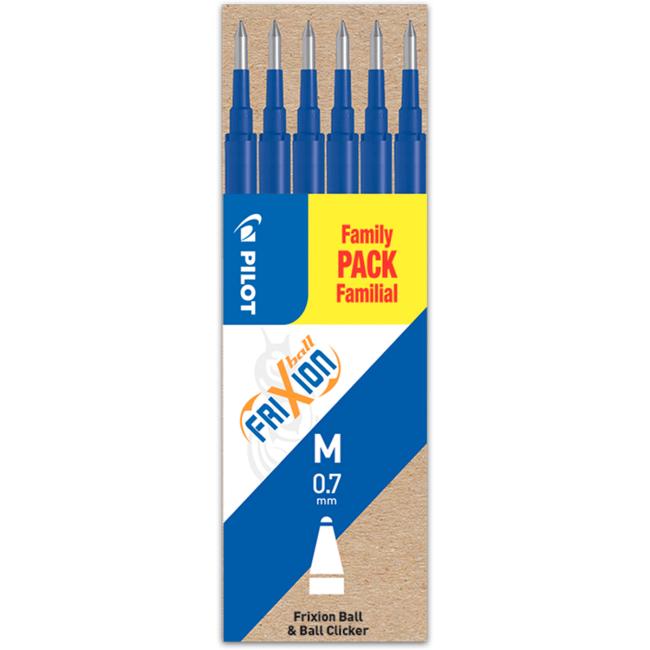[PI068003] PILOT Frixion Radiergummi-Nachfüllpackung 0,7 mm blau, 6 Stück