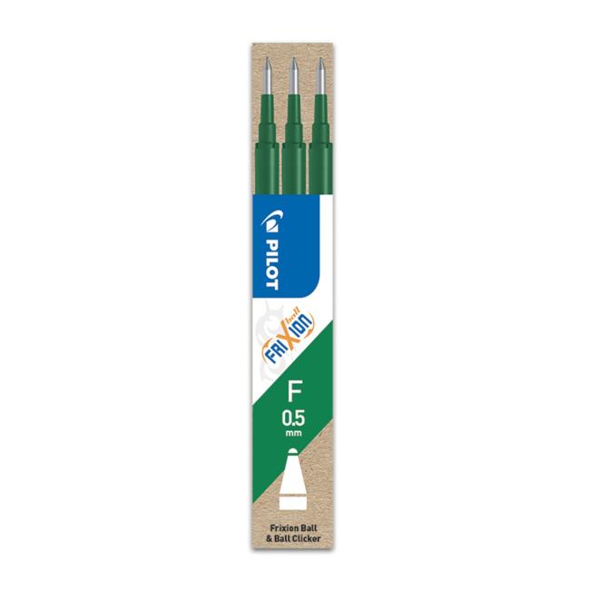 [PI206504] PILOT Frixion 0,5 mm grüne Radierwalzen-Nachfüllpackung, 3 Stück.
