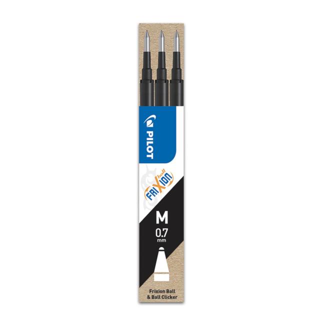 [PI206701] PILOT Frixion Radiergummiwalzen-Nachfüllpackung, 0,7 mm, schwarz, 3 Stück