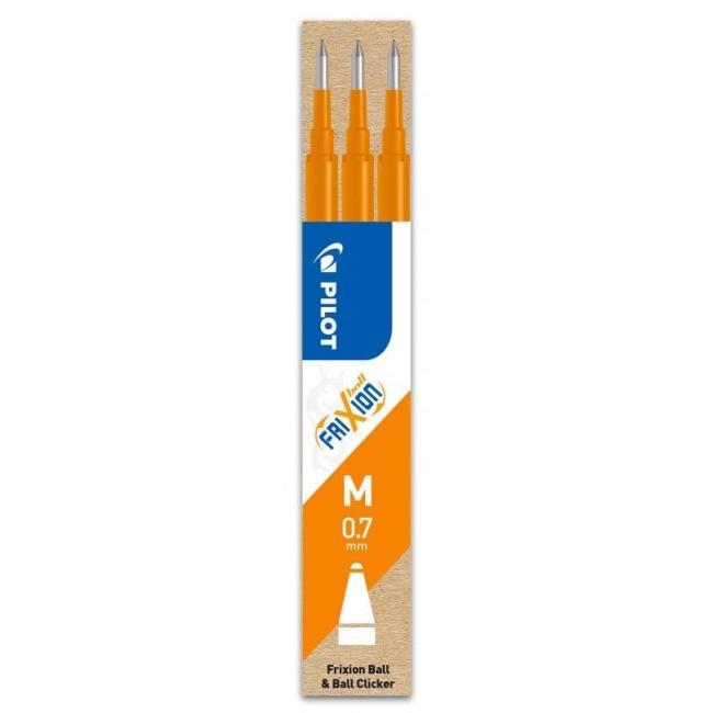 PILOT Frixion Radiergummi-Nachfüllpackung 0,7 mm, orange, 3 Stück