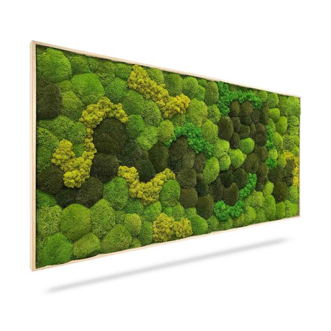 [BE000019] Moosbild „Light Anento“, 120 x 60 cm, hellbrauner Holzrahmen