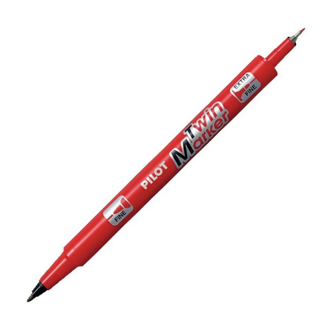 Doppelseitiger Marker PILOT Twin Marker BeGreen 0,5 + 0,3 mm rot