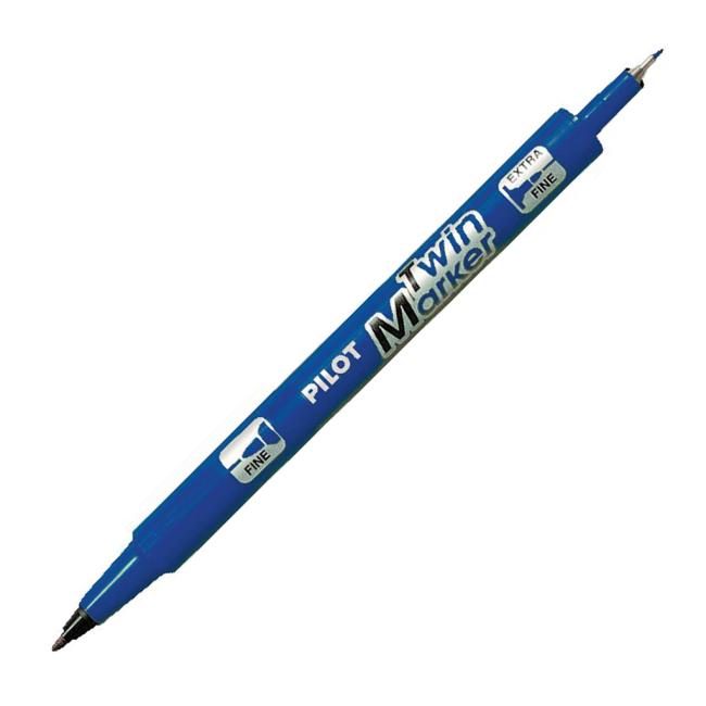 Doppelseitiger Marker PILOT Twin Marker BeGreen 0,5 + 0,3 mm blau