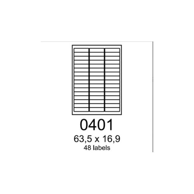 [PP004010] Rayfilm Etiketten 63,5x16,9 Universalweiß R0ECO0401A (100 Blatt/A4)