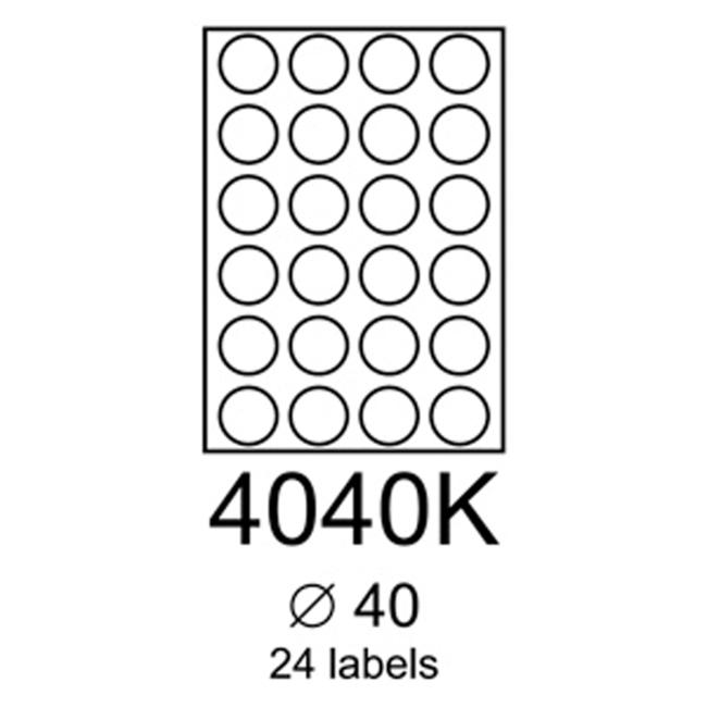 [PP004442] Rayfilm-Etiketten, 40 mm rund, gelb, R01214040KA, 100 Blatt