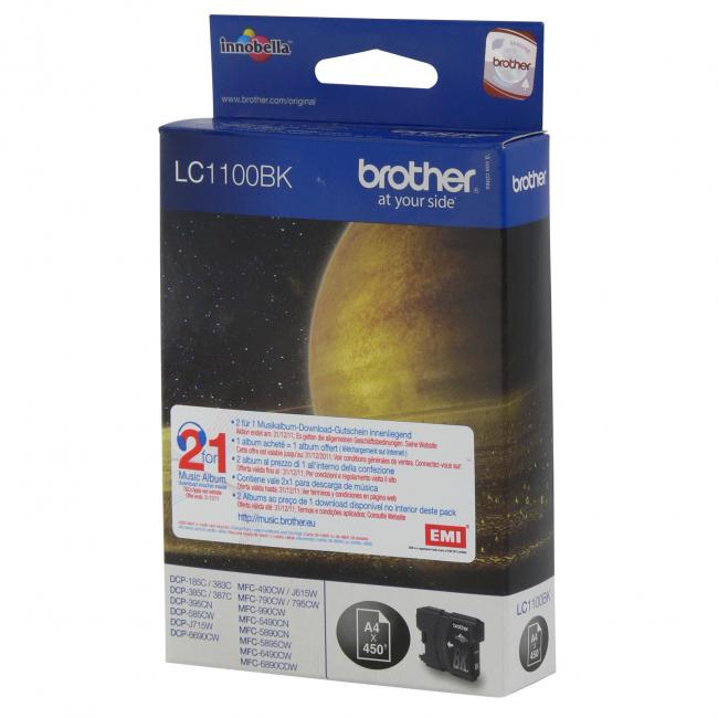 Brother LC-1100 Tintenpatrone für MFC-6490CW/DCP-6690CW Schwarz (450 Seiten)