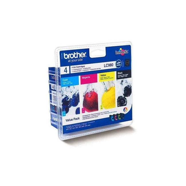 Brother LC-980 Tintenpatronen-Set (Schwarz/Farbe/Magnesium/Gelb) für DCP-145C/165C
