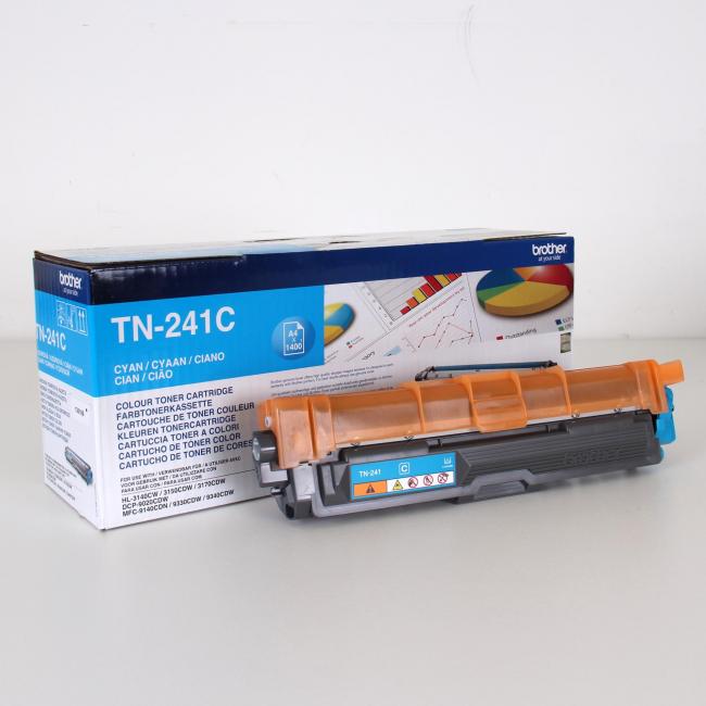 Toner Brother TN-241C für HL-3140CW/3150CDW/3170CDW/ DCP-9020CDW cyan (1.400 Seiten)