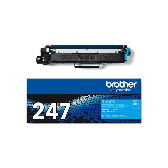 Toner Brother TN-247 für HL-L3210CW/L3270CDW, DCP-L3510CDW/L3550CDW cyan (2.300 Seiten)