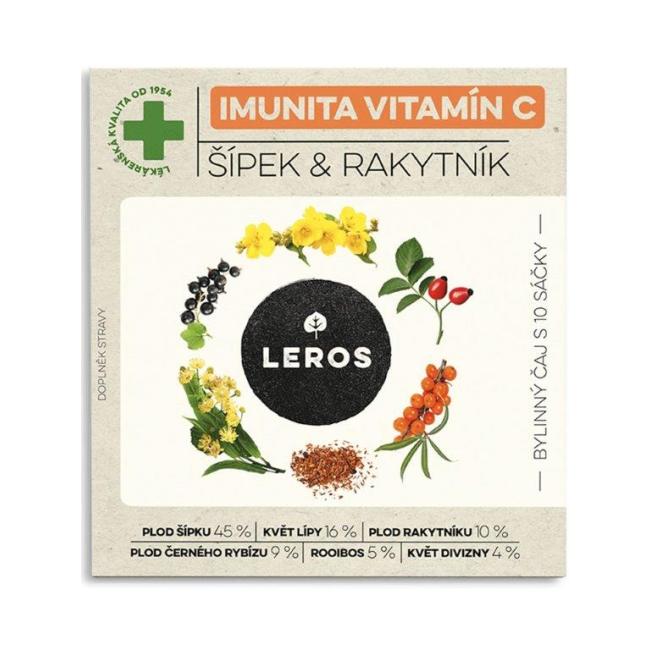 LEROS Kräutertee Natur Immunity Vitamin C Hagebutte & Sanddorn HB 10 x 1,5 g