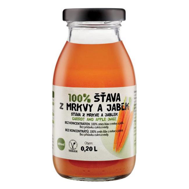 ZDRAVO Saft 100% Karotte-Apfel 10 x 0,2 l RÜCKGABEGLAS