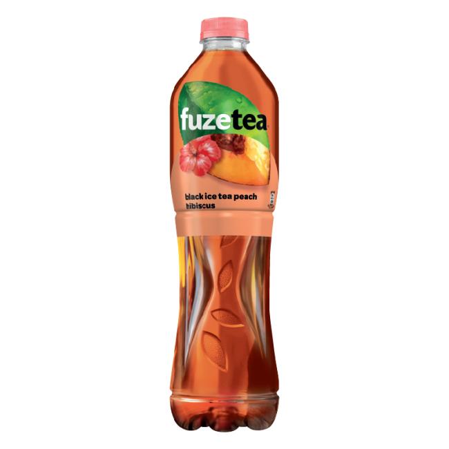Schwarzer Eistee FUZETEA Pfirsich und Hibiskus 6 x 1,5 l