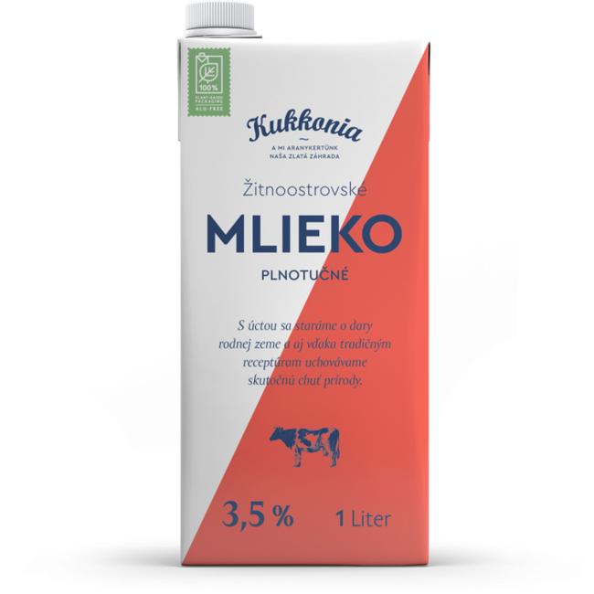 [PT421010] H-Milch Žitnoostrovské Kukkonia Vollfett 3,5 % 1 ℓ