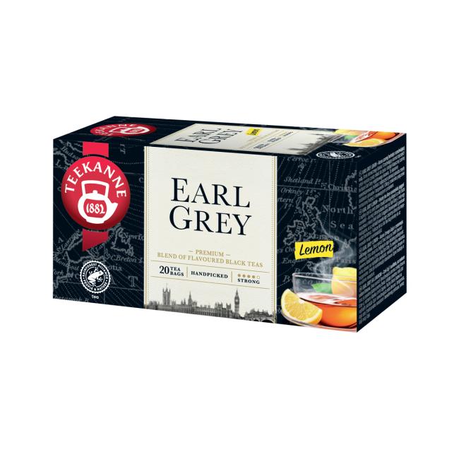 TEEKANNE Schwarzer Tee Earl Grey Zitrone mit Vitamin C HB 20 x 1,65 g
