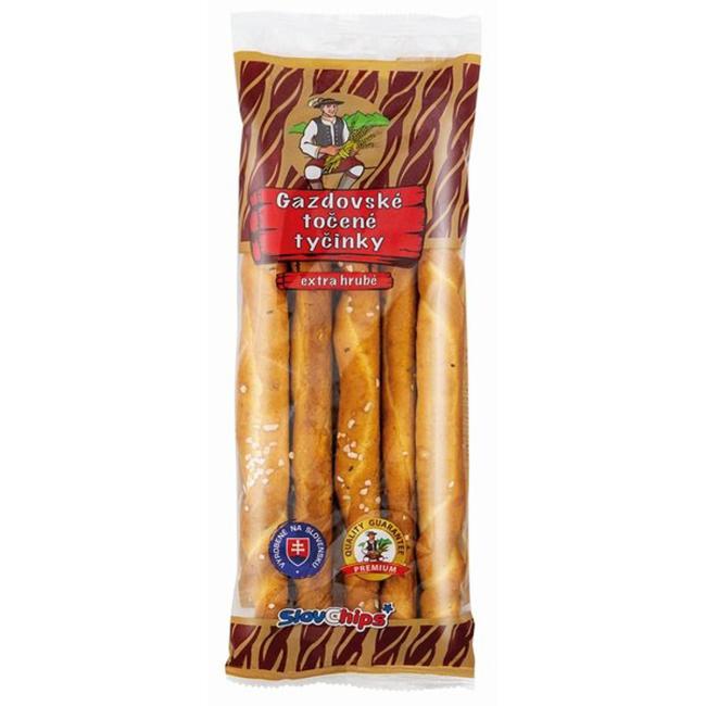 Gazdovské extra dicke, gerollte Stangen, mit Salz bestreut, 100 g