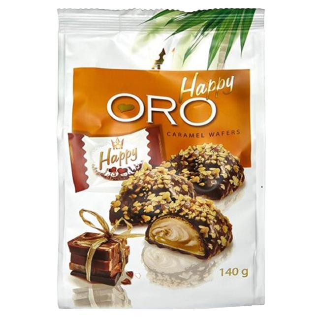 [PT795414] HAPPY Oro Waffeln mit Karamellfüllung 140 g