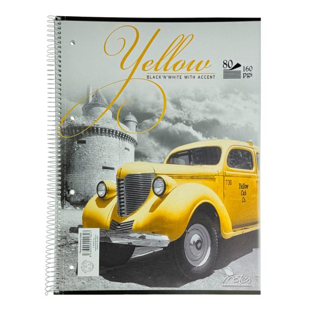 College-Notizbuch im A4-Format, 80 Blatt, Spiralbindung mit transparentem Rand