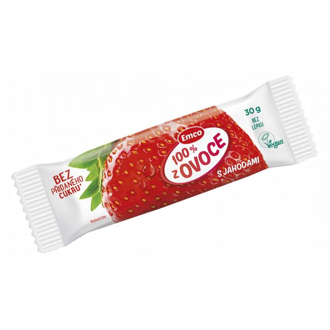 EMCO 100 % Fruchtriegel 30 g Erdbeere