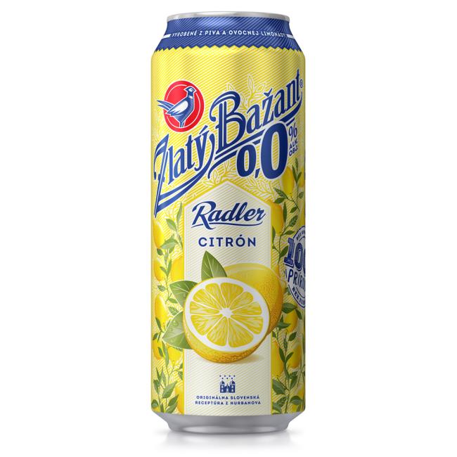 [PT900763] Bier Zlatý Bažant 0% alkoholfreier Radler 6 x 0,5 ℓ Zitronendose