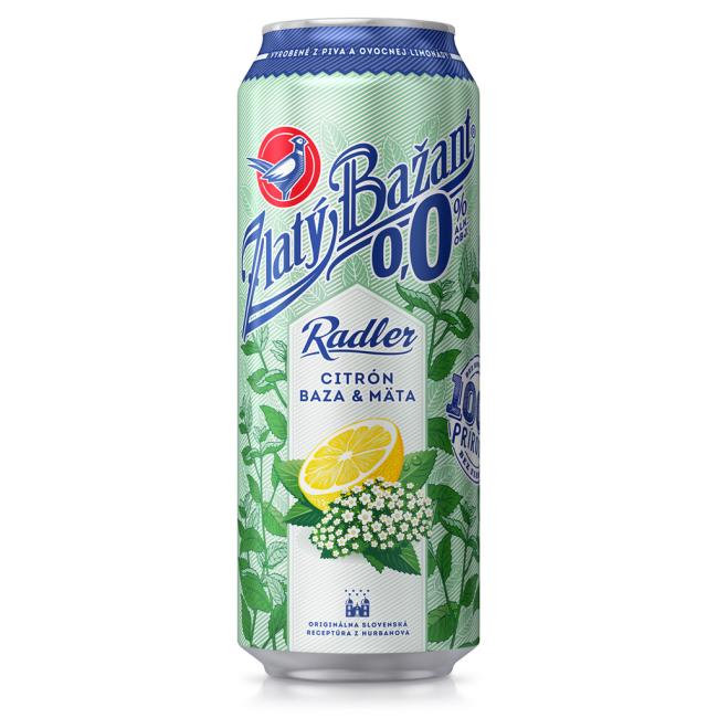 [PT900764] Bier Zlatý Bažant 0% alkoholfrei Radler 6 x 0,5 ℓ Zitrone Holunder Minze Dose