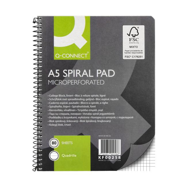 [QC000258] College Q-CONNECT A5 Notizbuch, 80 Blatt, quadratisch