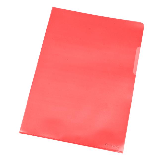 [QC000306] Dokumentenhülle L Q-CONNECT antistatisch matt 120 µm rot 100 Stück