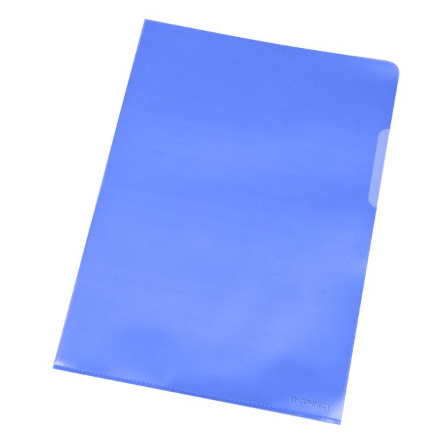[QC000307] Dokumentenhülle L Q-CONNECT antistatisch matt 120 µm blau 100 Stück