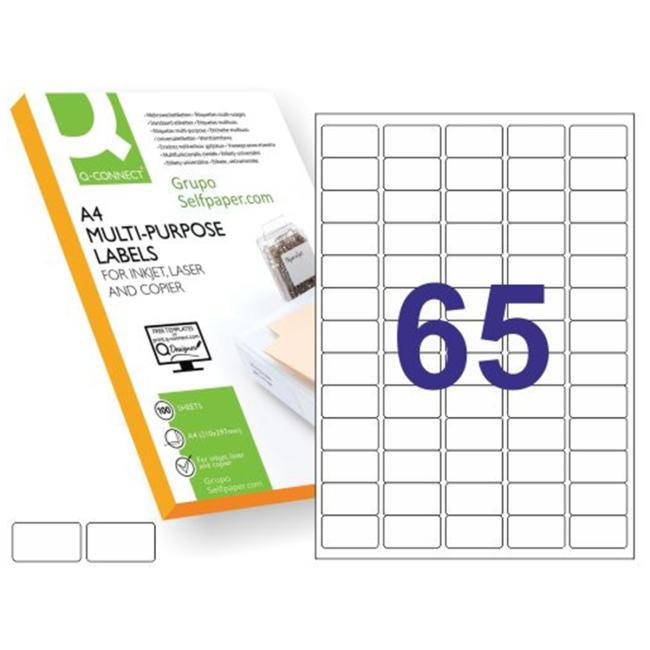 [QC000573] Universal-Etiketten 38,1 x 21,2 mm Q-CONNECT A4 100 Blatt