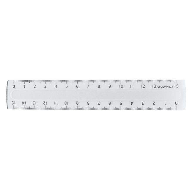 Lineal Q-CONNECT 15 cm transparent