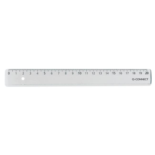 Lineal Q-CONNECT 20 cm transparent