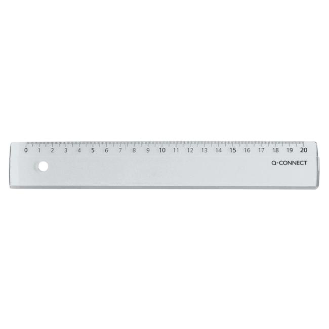 Lineal Q-CONNECT 20 cm transparent