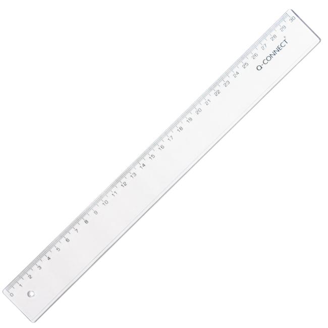 Lineal Q-CONNECT 30 cm transparent