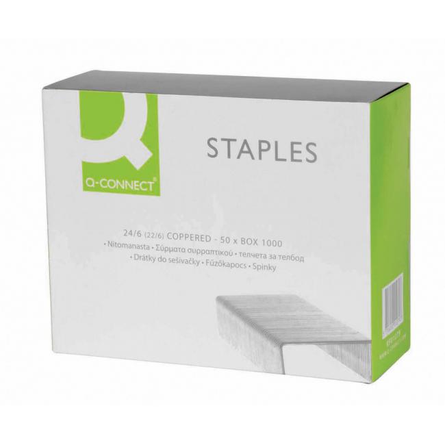 Q-CONNECT 24/6 Kupferklammern • 1000 Stück