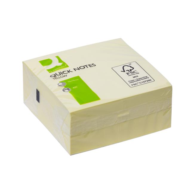 Selbstklebende Unterlage Q-CONNECT 76x76 mm, 400 µm, gelb