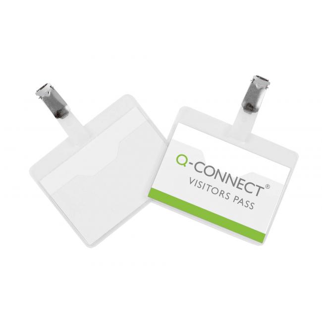 Etikett mit Clip zum Öffnen Q-CONNECT 90x60mm 25 Stück