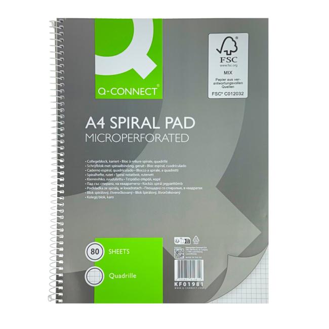 College Q-CONNECT A4-Block, 80 Blatt, quadratisch