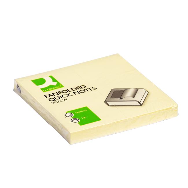 [QC002161] Selbstklebendes Z-Notebook Q-CONNECT 76 x 76 mm, 100 Blatt