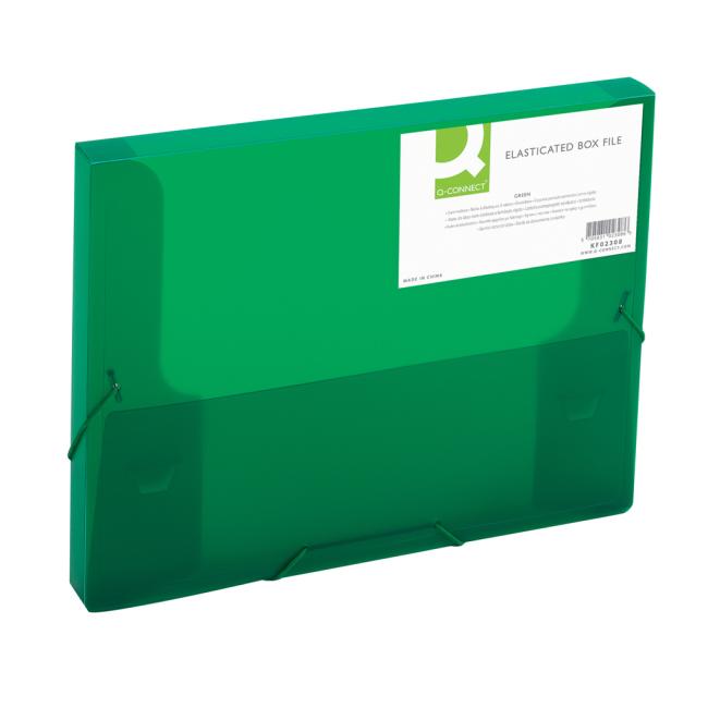 [QC002308] Kunststoffbox mit Gummiband Q-CONNECT grün