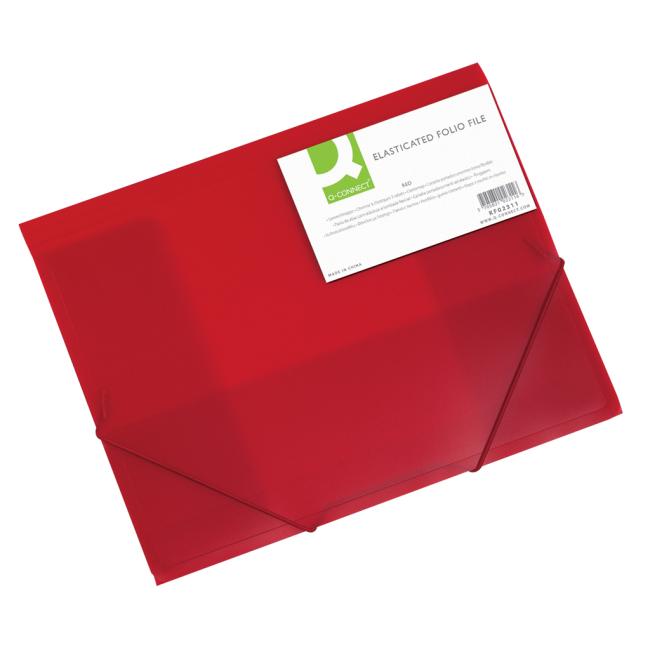 [QC002311] Kunststoffabdeckung mit Gummiband Q-CONNECT rot