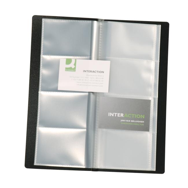 [QC003664] Tragbarer Visitenkartenhalter für 160 Visitenkarten Q-CONNECT schwarz