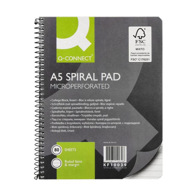 College Q-CONNECT A5 Notizbuch, 80 Blatt, liniert