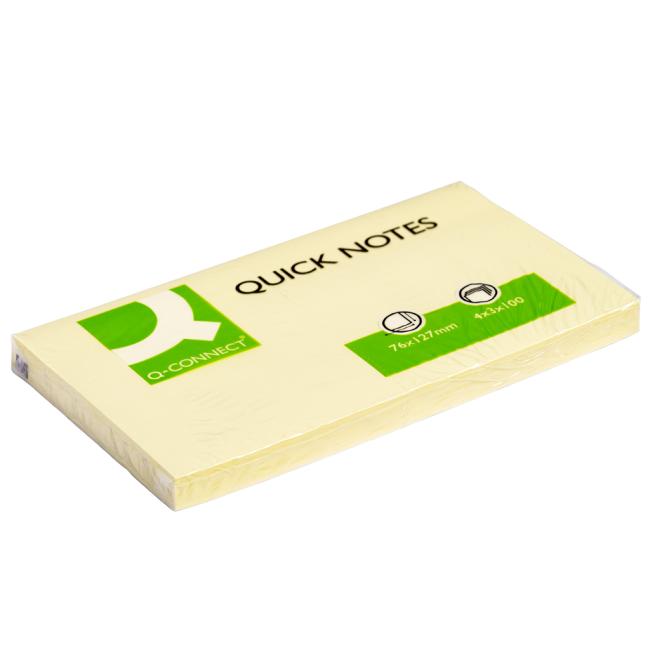 [QC010503] Selbstklebender Haftzettel Q-CONNECT gelb 76x127 mm