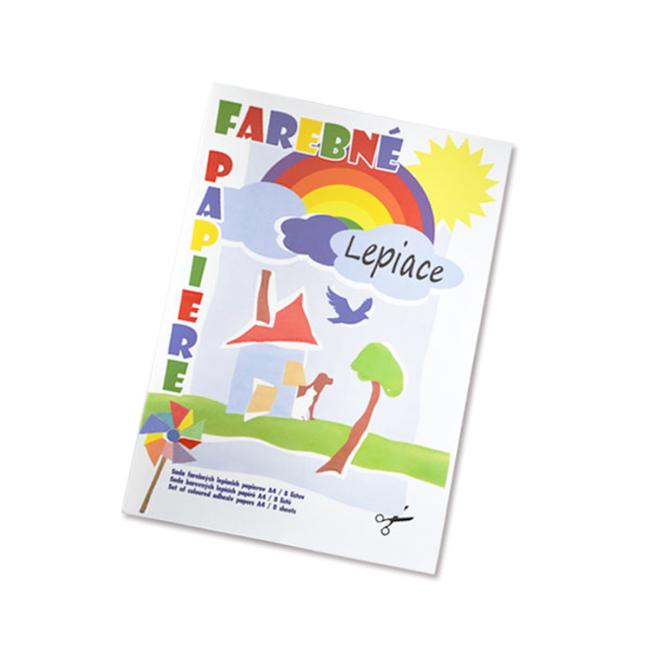 Farbiges, selbstklebendes Papier A4, 8 Blatt