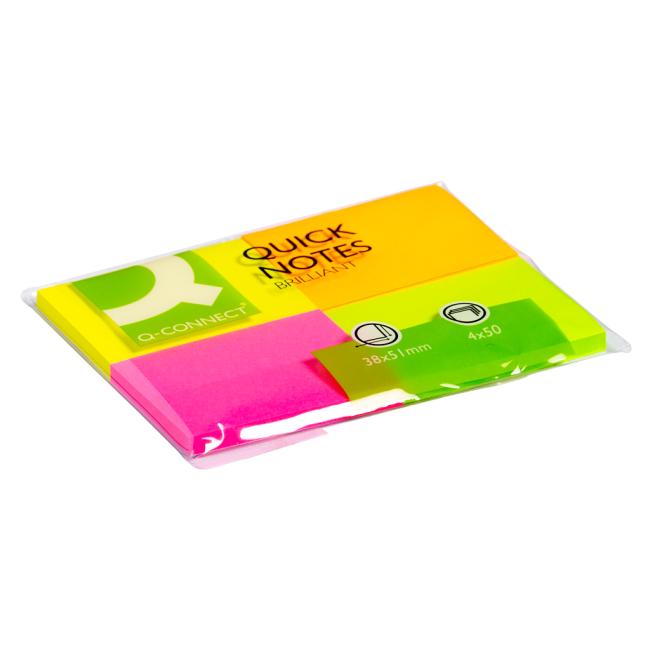 Selbstklebendes Pad Q-CONNECT Intensiv 38x51mm 4x50 l