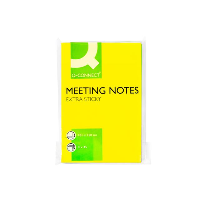 Selbstklebende Notiz Q-CONNECT 101x150mm 4x45l Farbmix