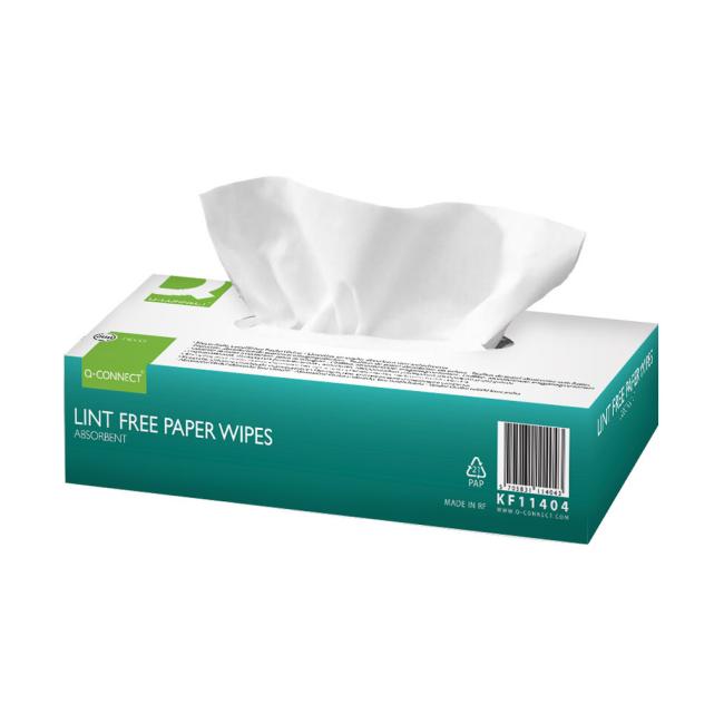 Reinigungspapiertücher, 200 Stück, weiß, Q-CONNECT